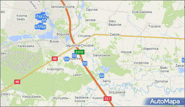 mapa Sierskowola, Sierskowola na mapie Targeo