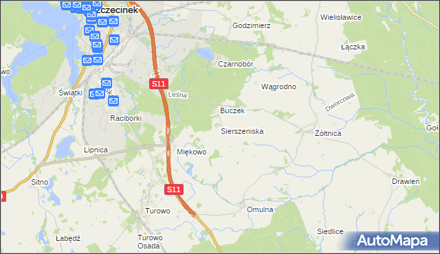 mapa Sierszeniska, Sierszeniska na mapie Targeo