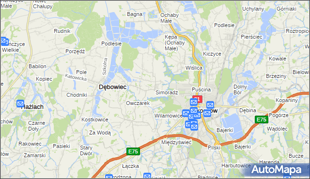 mapa Simoradz, Simoradz na mapie Targeo