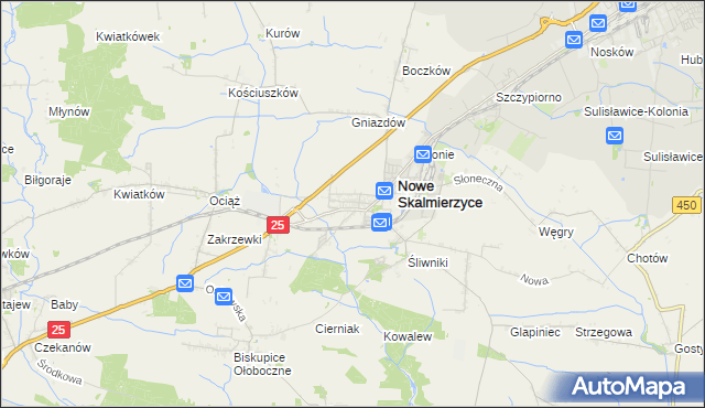 mapa Skalmierzyce, Skalmierzyce na mapie Targeo