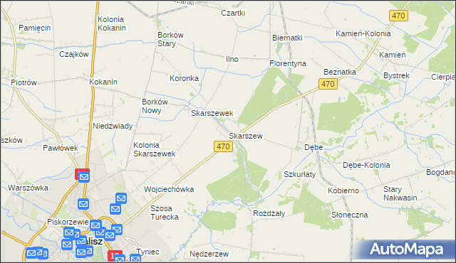 mapa Skarszew, Skarszew na mapie Targeo