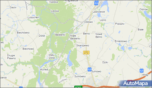 mapa Skarszewo gmina Świecie, Skarszewo gmina Świecie na mapie Targeo
