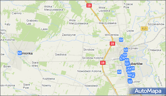 mapa Skrobów, Skrobów na mapie Targeo