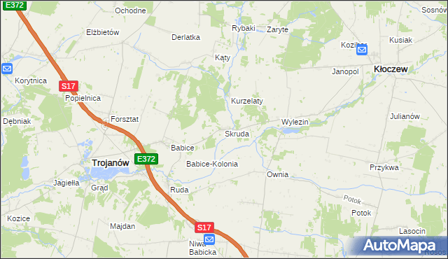 mapa Skruda gmina Trojanów, Skruda gmina Trojanów na mapie Targeo