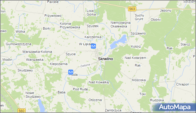 mapa Skrwilno, Skrwilno na mapie Targeo