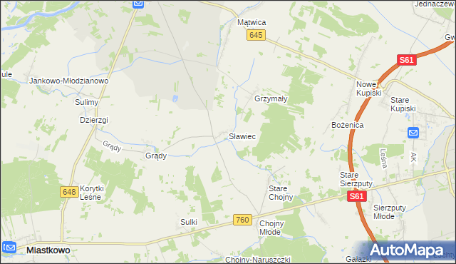 mapa Sławiec, Sławiec na mapie Targeo