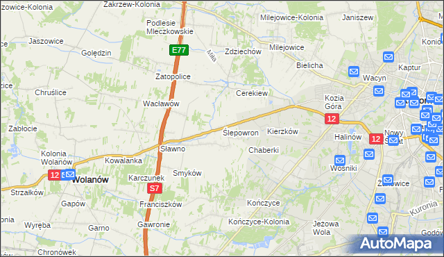 mapa Ślepowron, Ślepowron na mapie Targeo