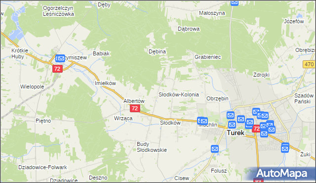mapa Słodków-Kolonia, Słodków-Kolonia na mapie Targeo