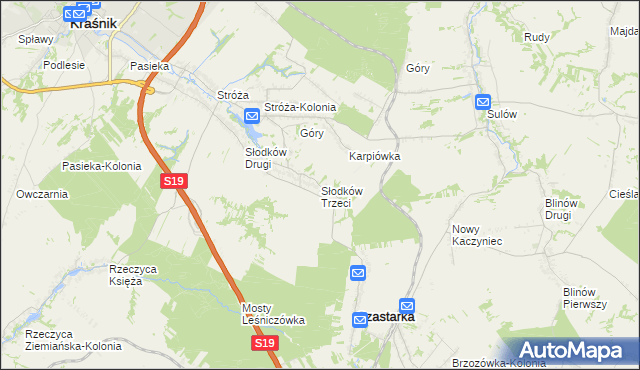 mapa Słodków Trzeci, Słodków Trzeci na mapie Targeo