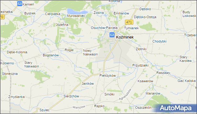 mapa Słowiki gmina Koźminek, Słowiki gmina Koźminek na mapie Targeo