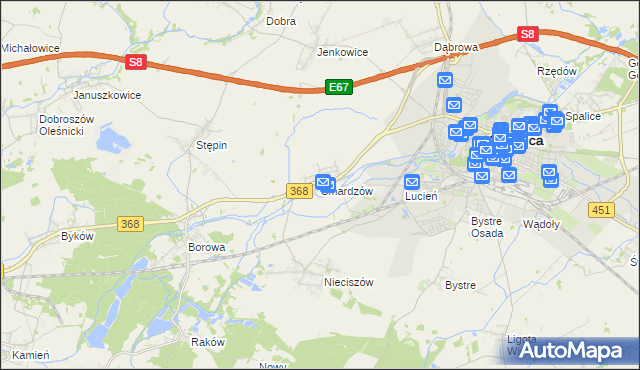 mapa Smardzów gmina Oleśnica, Smardzów gmina Oleśnica na mapie Targeo