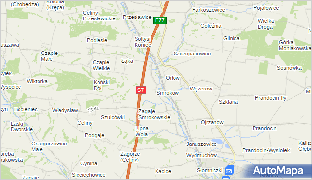 mapa Smroków, Smroków na mapie Targeo
