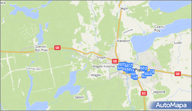 mapa Snopki, Snopki na mapie Targeo