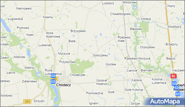 mapa Sobiczewy, Sobiczewy na mapie Targeo