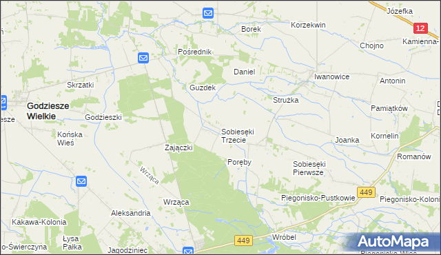 mapa Sobiesęki Trzecie, Sobiesęki Trzecie na mapie Targeo