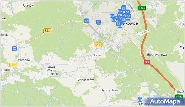 mapa Sobin, Sobin na mapie Targeo