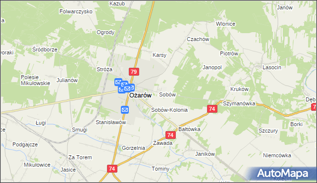 mapa Sobów, Sobów na mapie Targeo