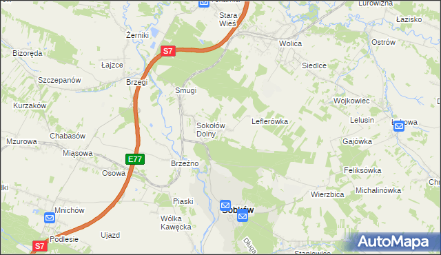 mapa Sokołów Górny, Sokołów Górny na mapie Targeo