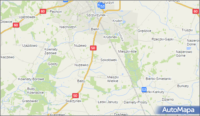 mapa Sokołówek gmina Ciechanów, Sokołówek gmina Ciechanów na mapie Targeo