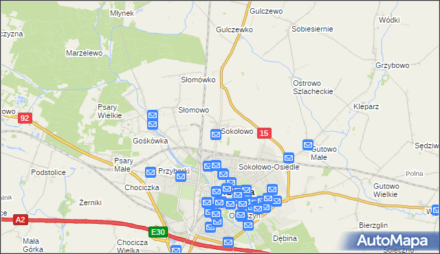 mapa Sokołowo gmina Września, Sokołowo gmina Września na mapie Targeo