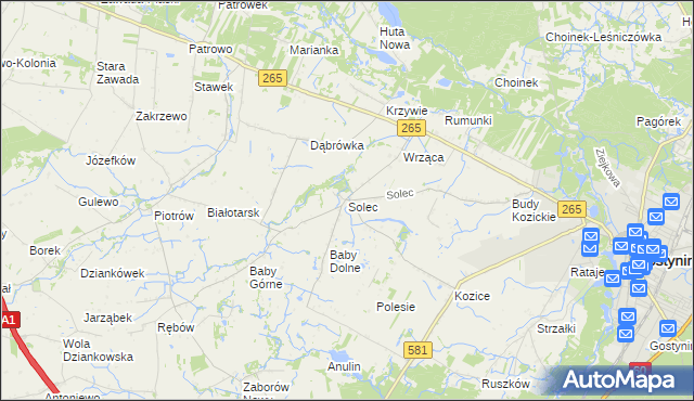 mapa Solec gmina Gostynin, Solec gmina Gostynin na mapie Targeo