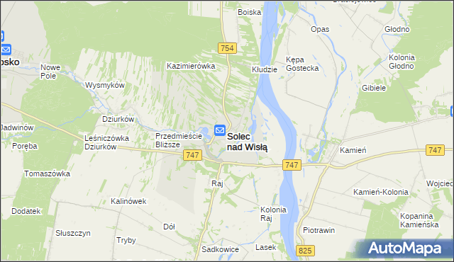 mapa Solec nad Wisłą, Solec nad Wisłą na mapie Targeo