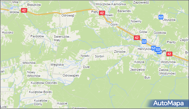 mapa Sorbin, Sorbin na mapie Targeo