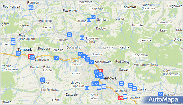mapa Sowliny, Sowliny na mapie Targeo