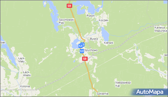 mapa Spychowo, Spychowo na mapie Targeo
