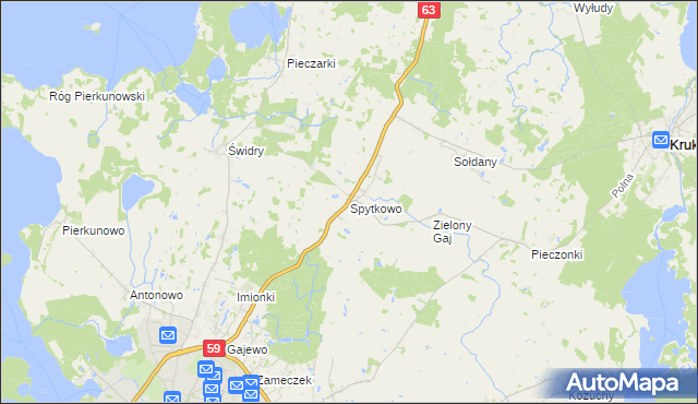 mapa Spytkowo, Spytkowo na mapie Targeo