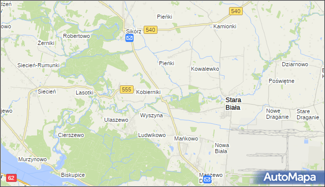 mapa Srebrna gmina Stara Biała, Srebrna gmina Stara Biała na mapie Targeo
