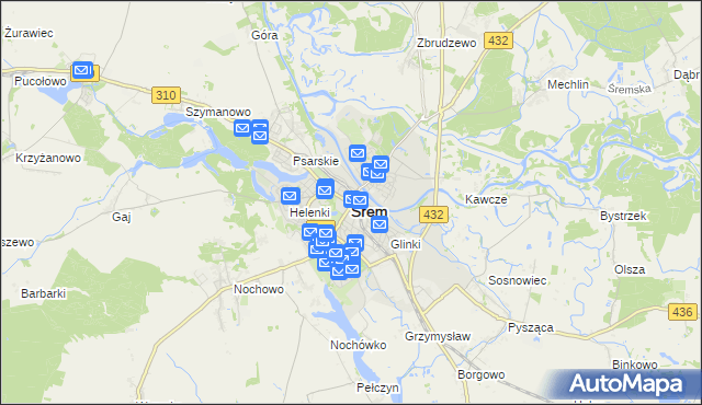 mapa Śrem, Śrem na mapie Targeo