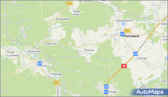 mapa Stanica, Stanica na mapie Targeo