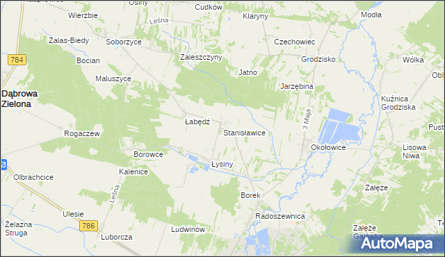 mapa Stanisławice gmina Koniecpol, Stanisławice gmina Koniecpol na mapie Targeo