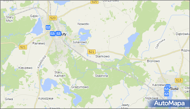 mapa Stańkowo, Stańkowo na mapie Targeo