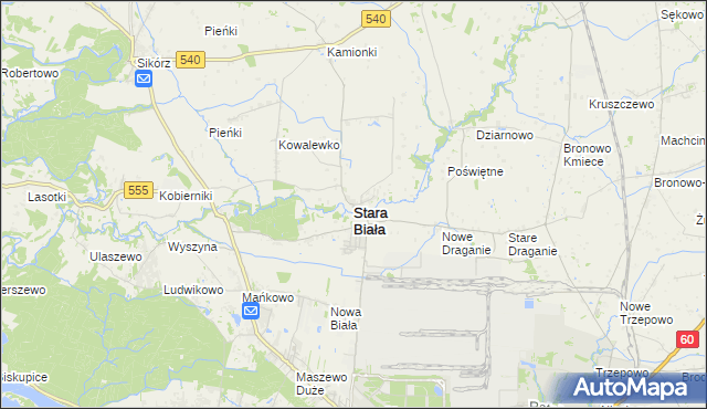 mapa Stara Biała, Stara Biała na mapie Targeo