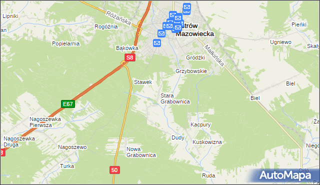 mapa Stara Grabownica, Stara Grabownica na mapie Targeo