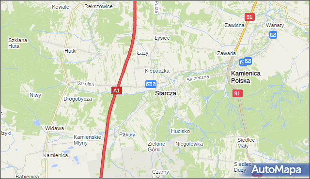 mapa Starcza, Starcza na mapie Targeo