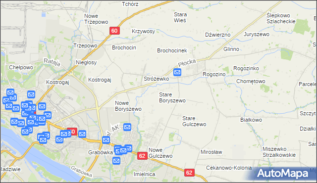 mapa Stare Boryszewo, Stare Boryszewo na mapie Targeo