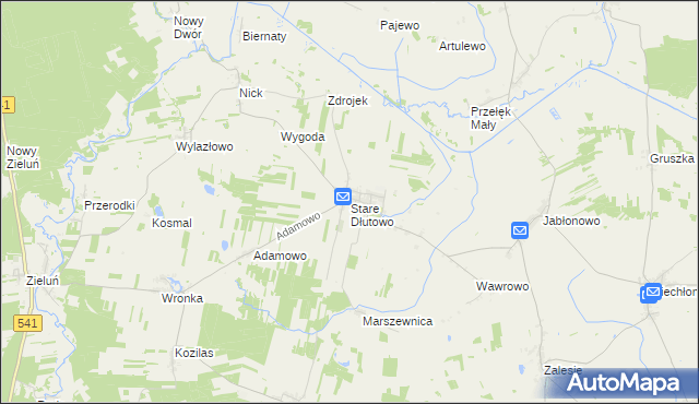 mapa Stare Dłutowo, Stare Dłutowo na mapie Targeo