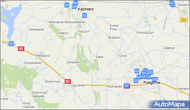 mapa Stare gmina Kaźmierz, Stare gmina Kaźmierz na mapie Targeo