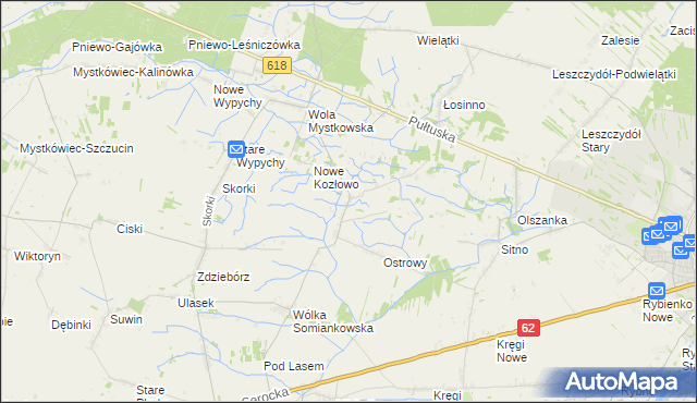 mapa Stare Kozłowo, Stare Kozłowo na mapie Targeo