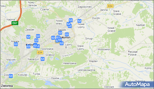 mapa Stare Lipiny, Stare Lipiny na mapie Targeo