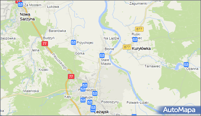 mapa Stare Miasto gmina Leżajsk, Stare Miasto gmina Leżajsk na mapie Targeo