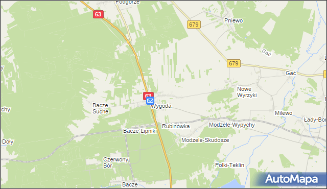 mapa Stare Modzele, Stare Modzele na mapie Targeo