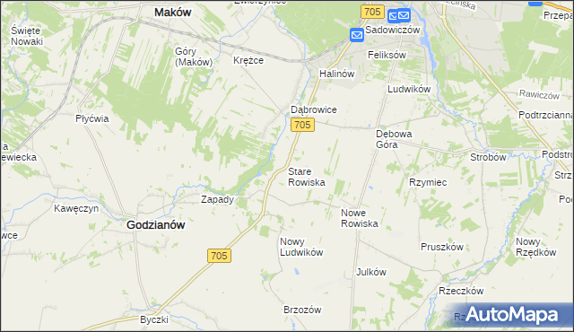 mapa Stare Rowiska, Stare Rowiska na mapie Targeo