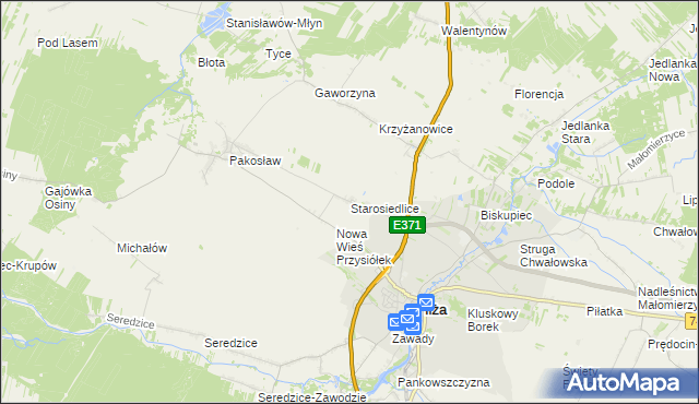 mapa Starosiedlice, Starosiedlice na mapie Targeo