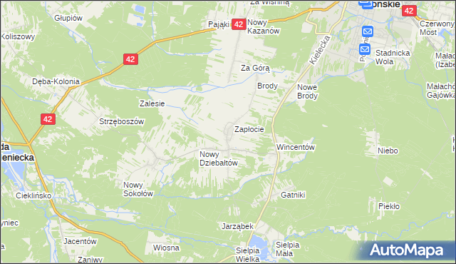 mapa Stary Dziebałtów, Stary Dziebałtów na mapie Targeo