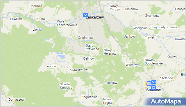 mapa Stary Helenów, Stary Helenów na mapie Targeo