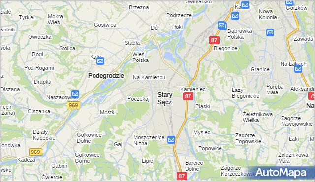 mapa Stary Sącz, Stary Sącz na mapie Targeo